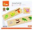 Dřevěné puzzle vývojové (vývoj žáby, motýla...) - montessori