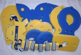 Dena PLAVECKÝ PÁS (ježek) 130 cm - modrá-žlutá
