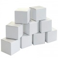 Kostky (krabičky) 6 cm bílé - sada 20 ks