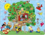 puzzle na podložce Larsen - Strom s dětmi