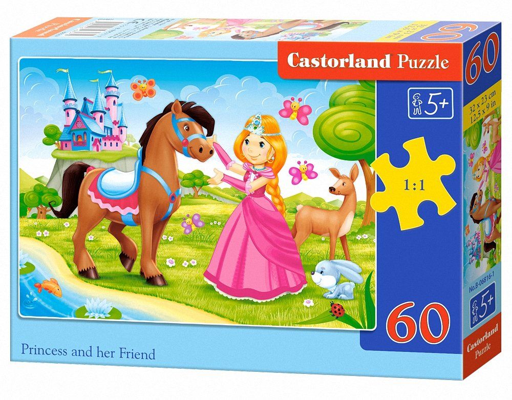 Puzzle 60 dílků - Princezna s koníkem Castor