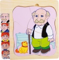 Vícevrstvé puzzle věk - generace dědeček - 5 vrstev